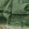 Pesta Green Tussar Zari Hand Painted Saree