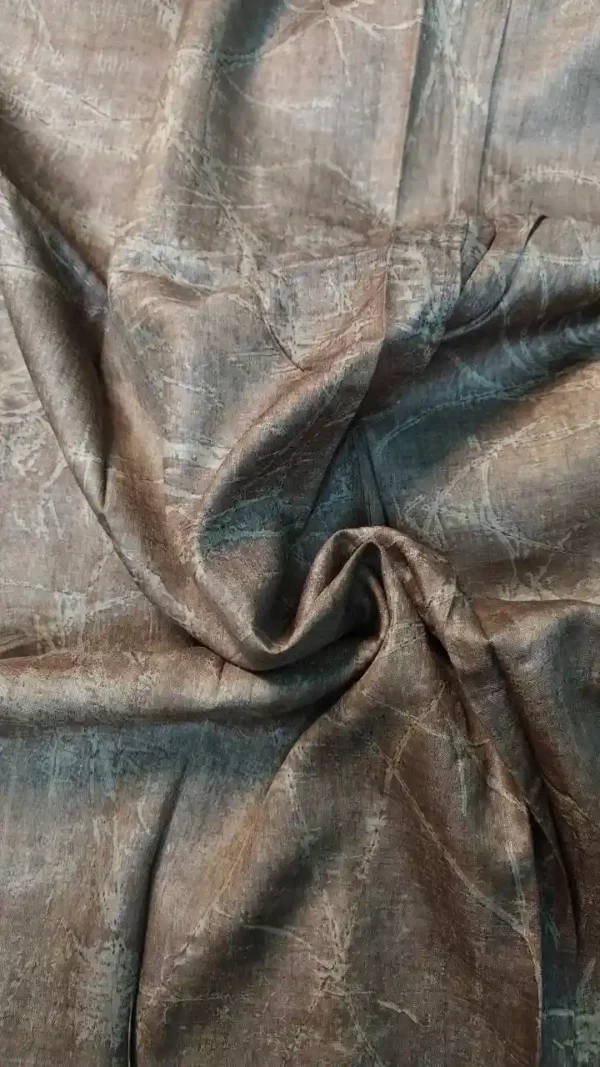 Brown Tussar Eco Print Saree
