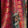 Multicolored on Black Kashmiri Kani Silk Saree with Tassels on Aanchal