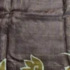 Wine Tussar Zari Hand Painted Saree