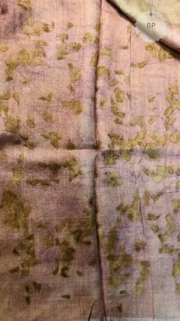 Peach Tussar Eco Printed Saree