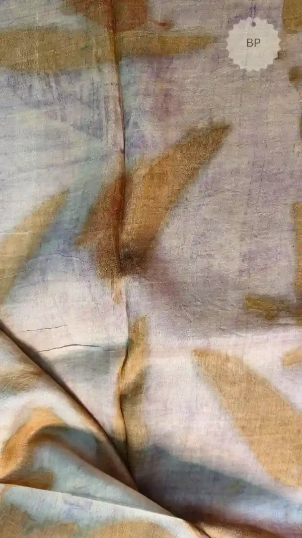 Slate Grey Tussar Eco Printed Saree