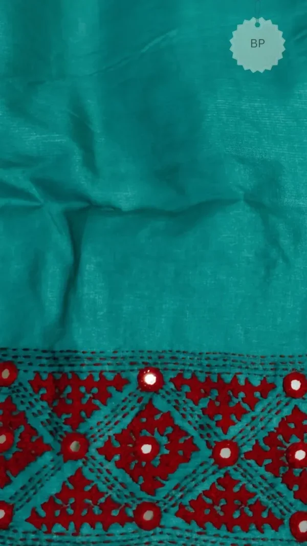 Bright Aqua Tussar silk saree