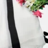 White color with black border velvet mol Cotton saree