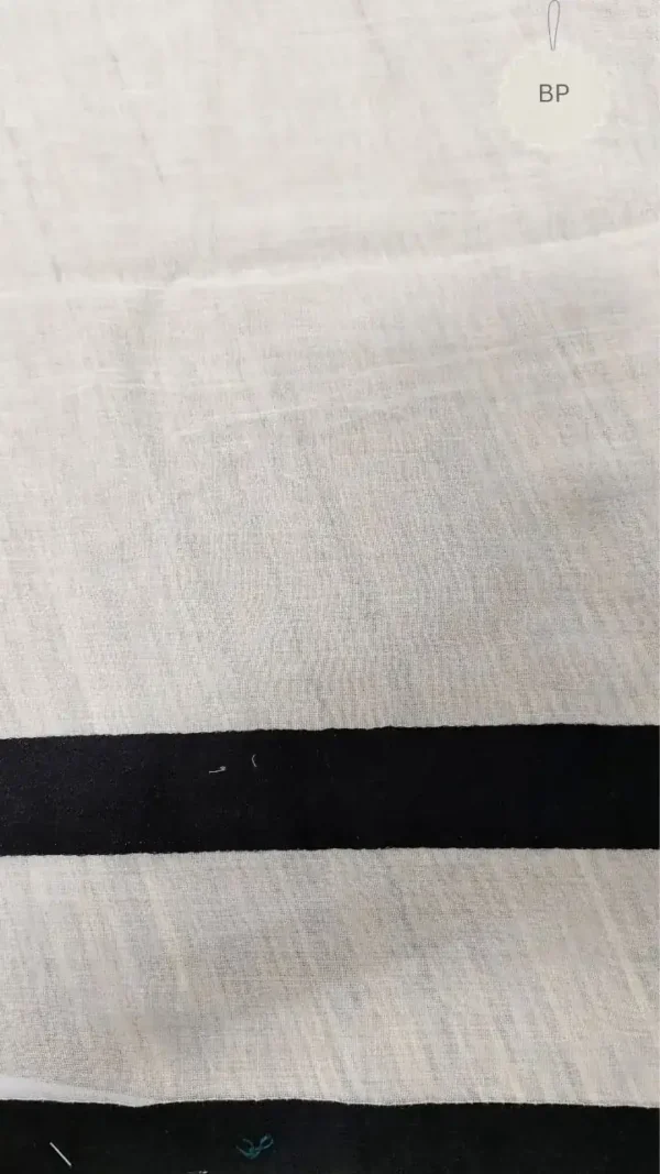 White color with black border velvet mol Cotton saree