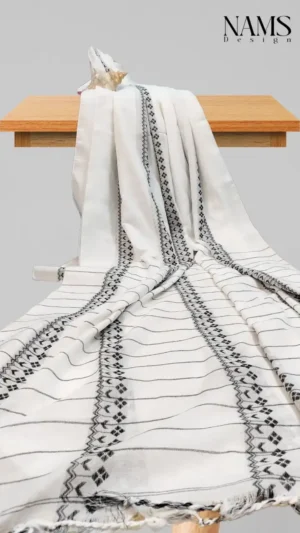 White Cotton Chikankari Saree