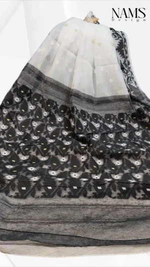 Off White Cotton Jamdani Saree