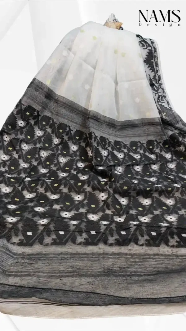 Off White Cotton Jamdani Saree