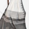 White Cotton Temple Work Saree