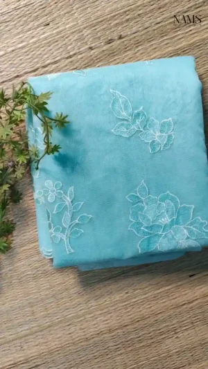 Sky Blue Cotton Kota Saree,cotton
