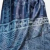 Navy Blue Tussar Needle Print Saree