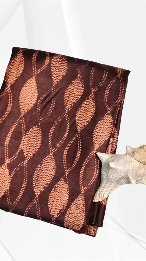 Brown Tussar Needle Print Saree