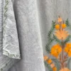 Grey Silk Embroidered Kaftan