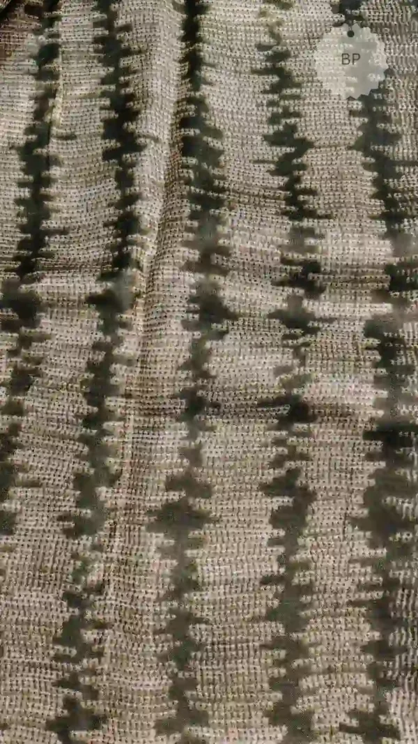 Dark Green Tussar Needle Print Saree