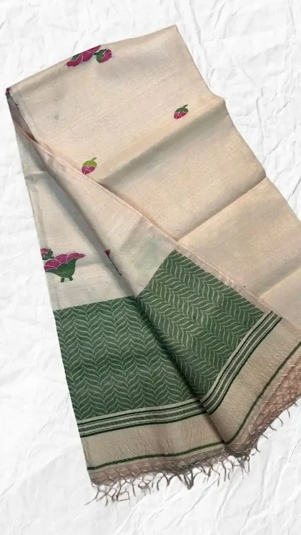 Light Pink Tussar Jamdani Saree
