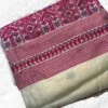 White Tussar Kolka Saree