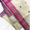 White Tussar Kolka Saree
