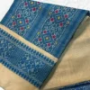 Off White Tussar Kolka Saree