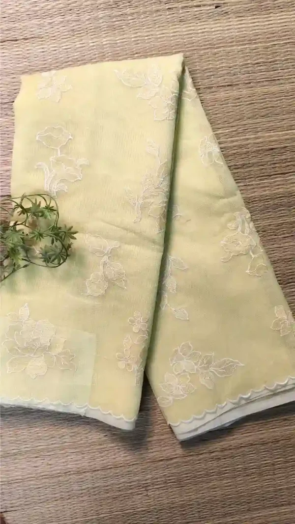 Light Yellow Cotton Kota Saree,yellow