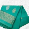 Cyan Green Tussar Zari Saree