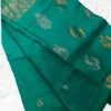 Cyan Green Tussar Zari Saree