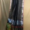 Bold Pista Green Zari Check Linen Saree