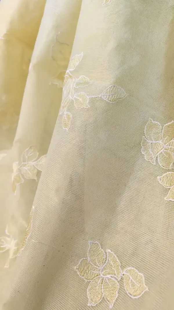 Light Yellow Cotton Kota Saree,yellow