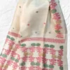 Off White Tussar Kolka Saree