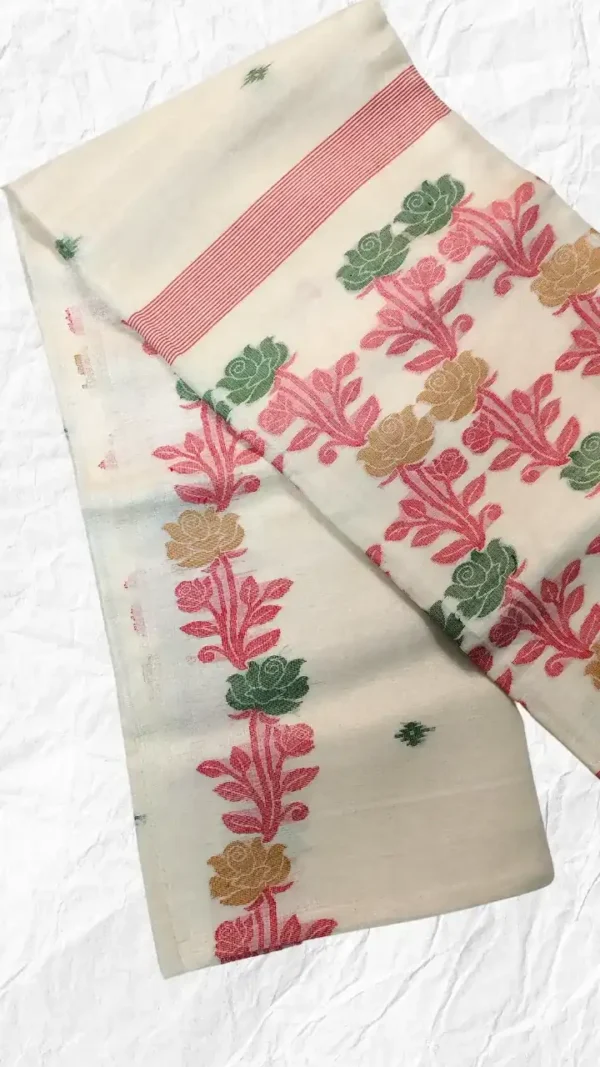 Off White Tussar Kolka Saree