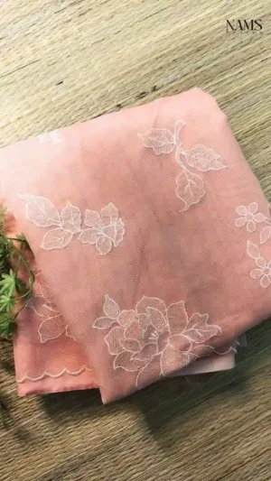 Peachy Pink Cotton Kota Saree,kota
