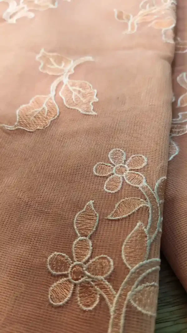 Peachy Pink Cotton Kota Saree,kota