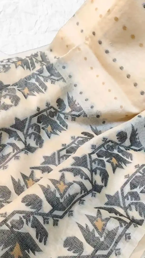 Beige Tussar Kolka Saree