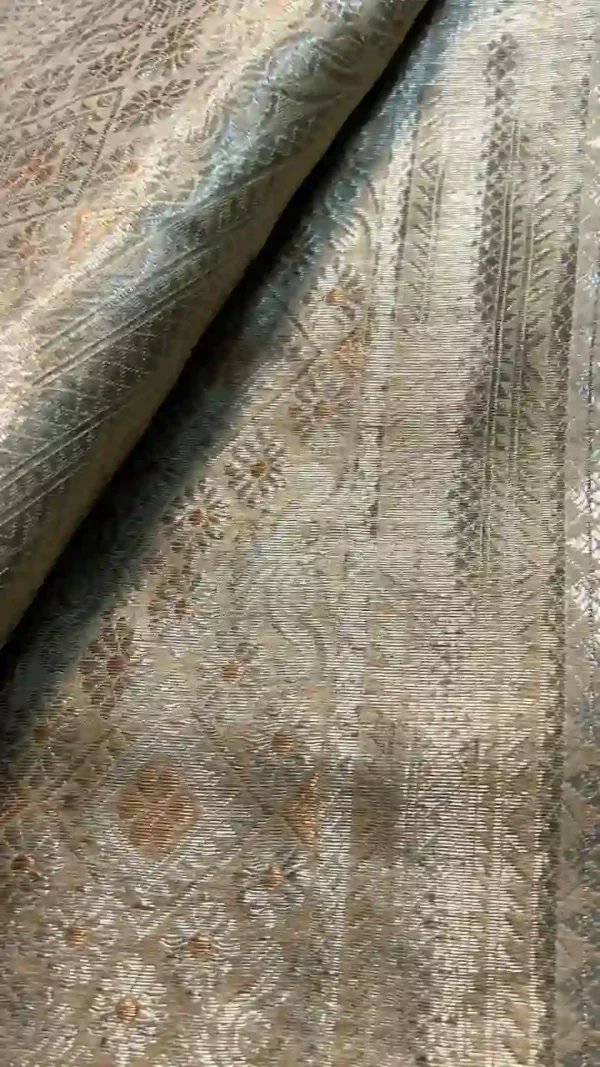 Peach Tussar Zari Saree