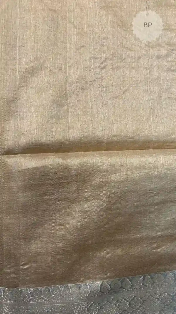 Peach Tussar Zari Saree