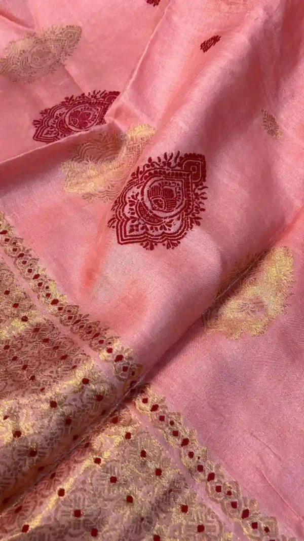 Hot Pink Tussar Zari Saree