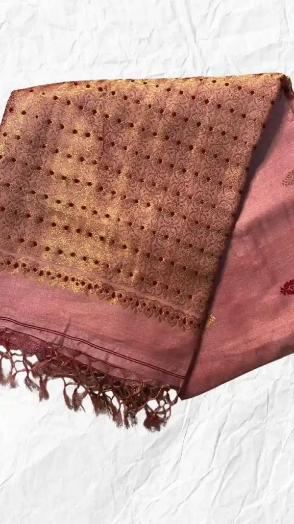Hot Pink Tussar Zari Saree