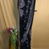 Black Silk Gujarati Kantha Saree – Exquisite Artisanal Elegance