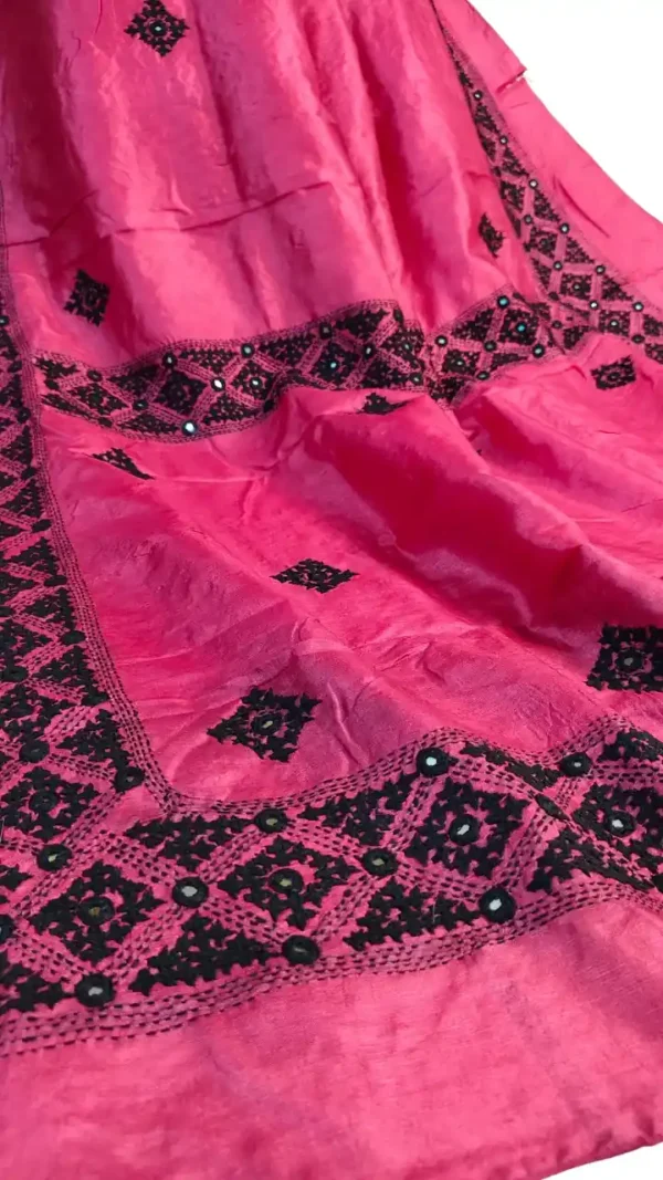 Pink Tussar silk saree