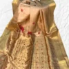 Beige Tussar Zari Saree