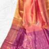 Peach Tussar Zari Saree