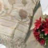 Off White Tussar Floral Zari Saree