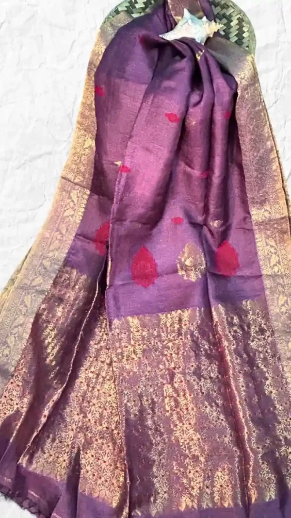 Purple Tussar Zari Saree
