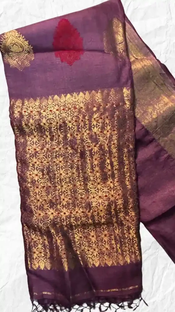 Purple Tussar Zari Saree