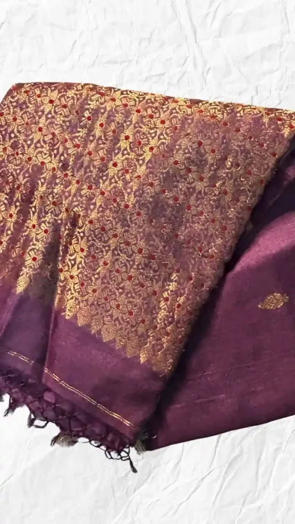 Purple Tussar Zari Saree