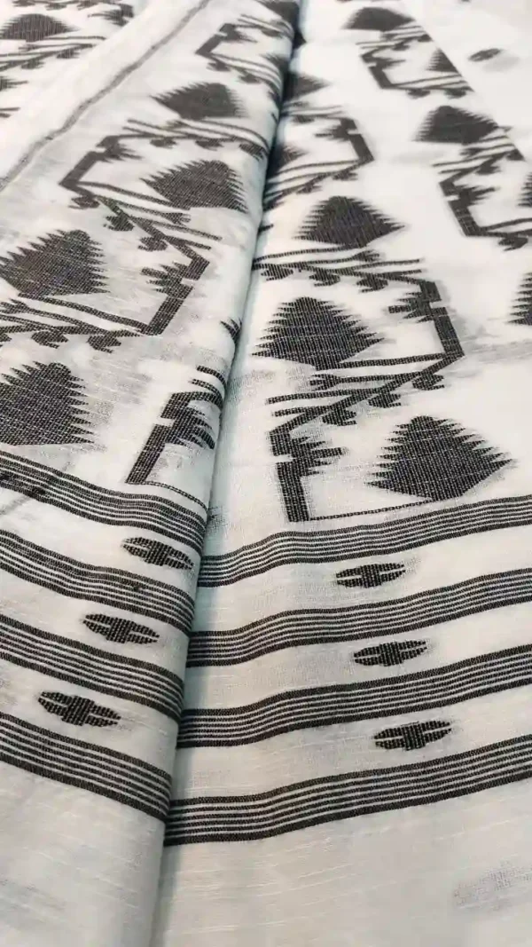 White Cotton Jamdani Saree