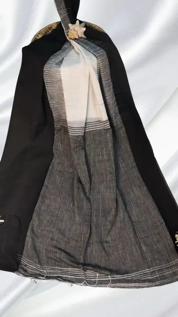 White Khadi Ikkot Saree