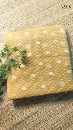 Mustard Yellow Cotton Jamdani,jamdani