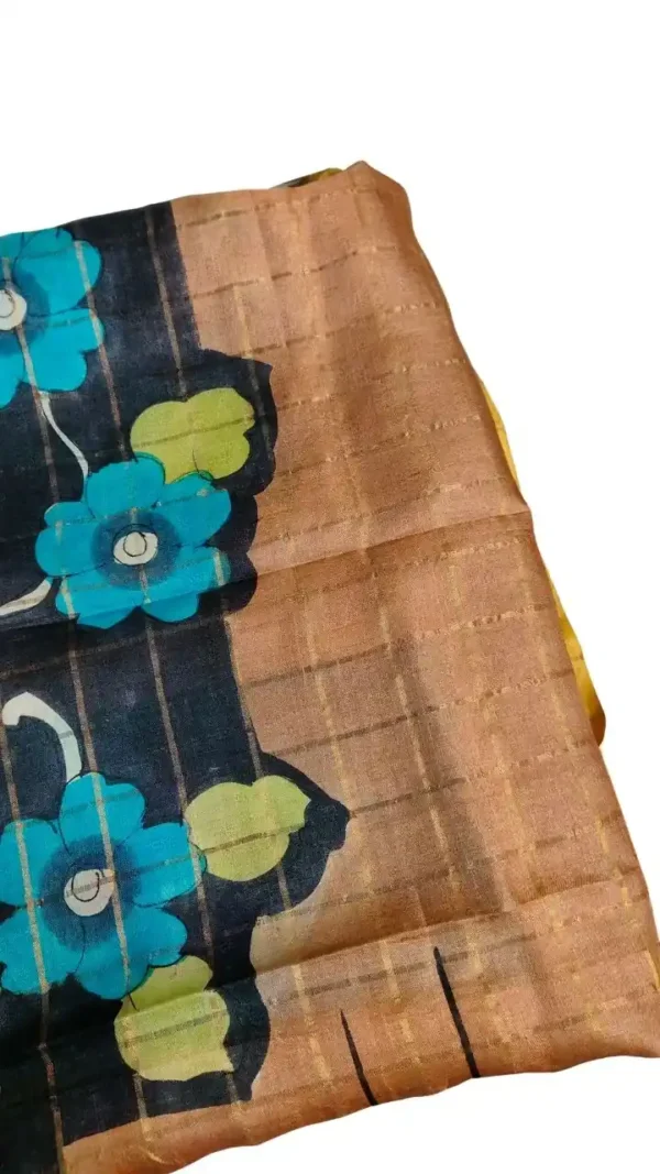 Deep Harmony Handpainted Peach Tussar silk saree