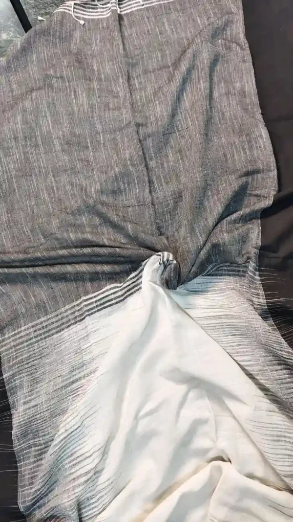 White Khadi Ikkot Saree