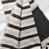 White Black Stripe Linen Saree